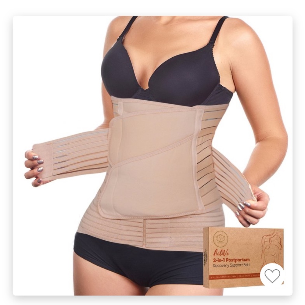 Keababies 2 in 1 Postpartum Belly Support Wrap (one size)